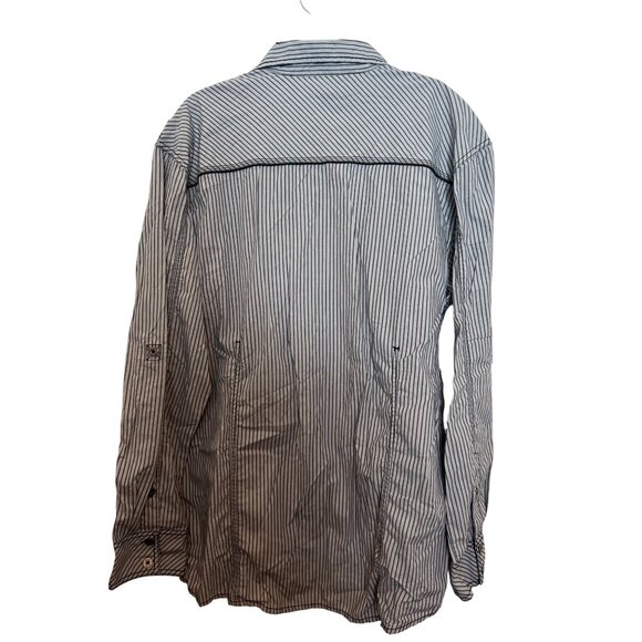 BKE Athletic Fit XXL Striped Button-Up Shirt Long Sleeve 65% Polyester & 35% Cot - Picture 2 of 4